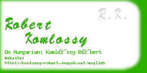 robert komlossy business card